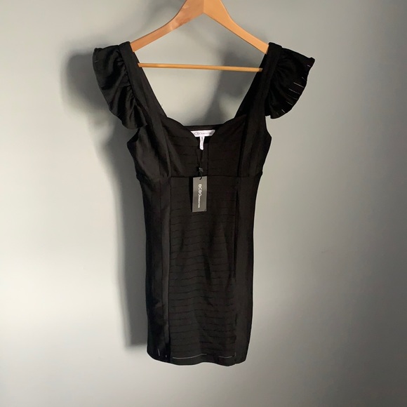 NWT BCBGGeneration Sweetheart Neck Mini Dress in Black - Picture 3 of 6